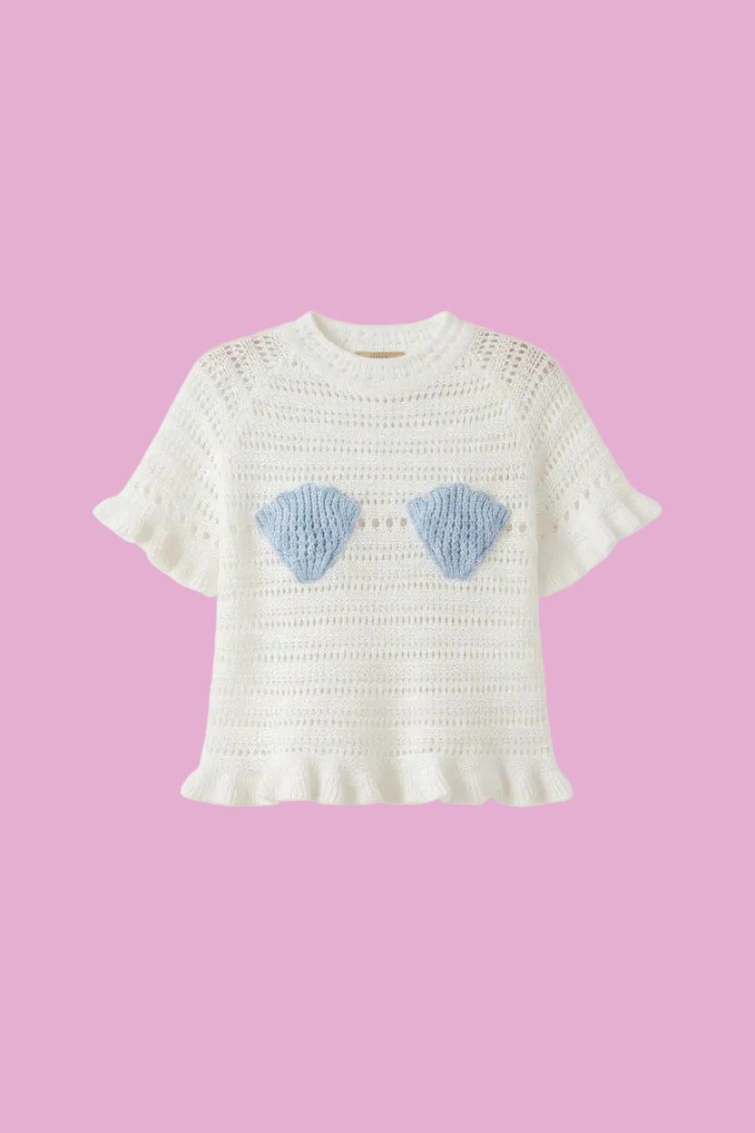 Ruffled Hem Knit Top
