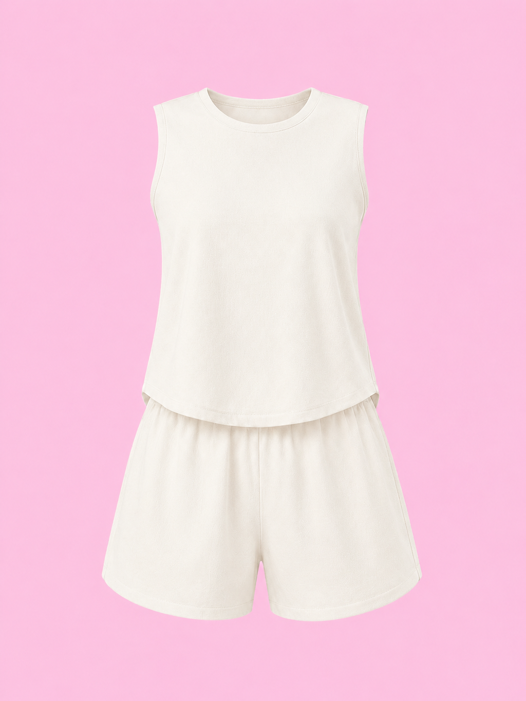 round neck tank top and shorts set