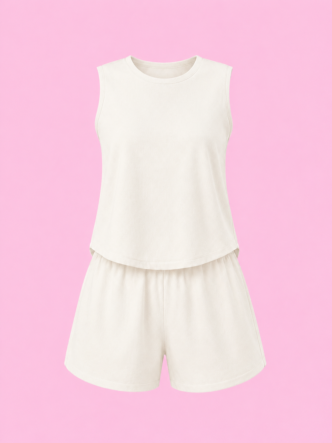 round neck tank top and shorts set