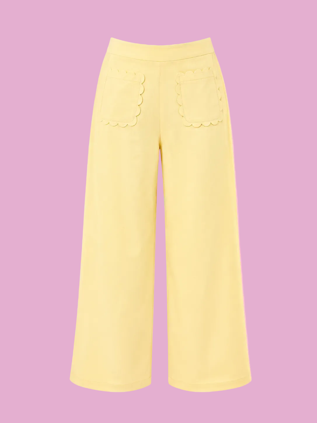 solid color scalloped patch pocket shift jeans