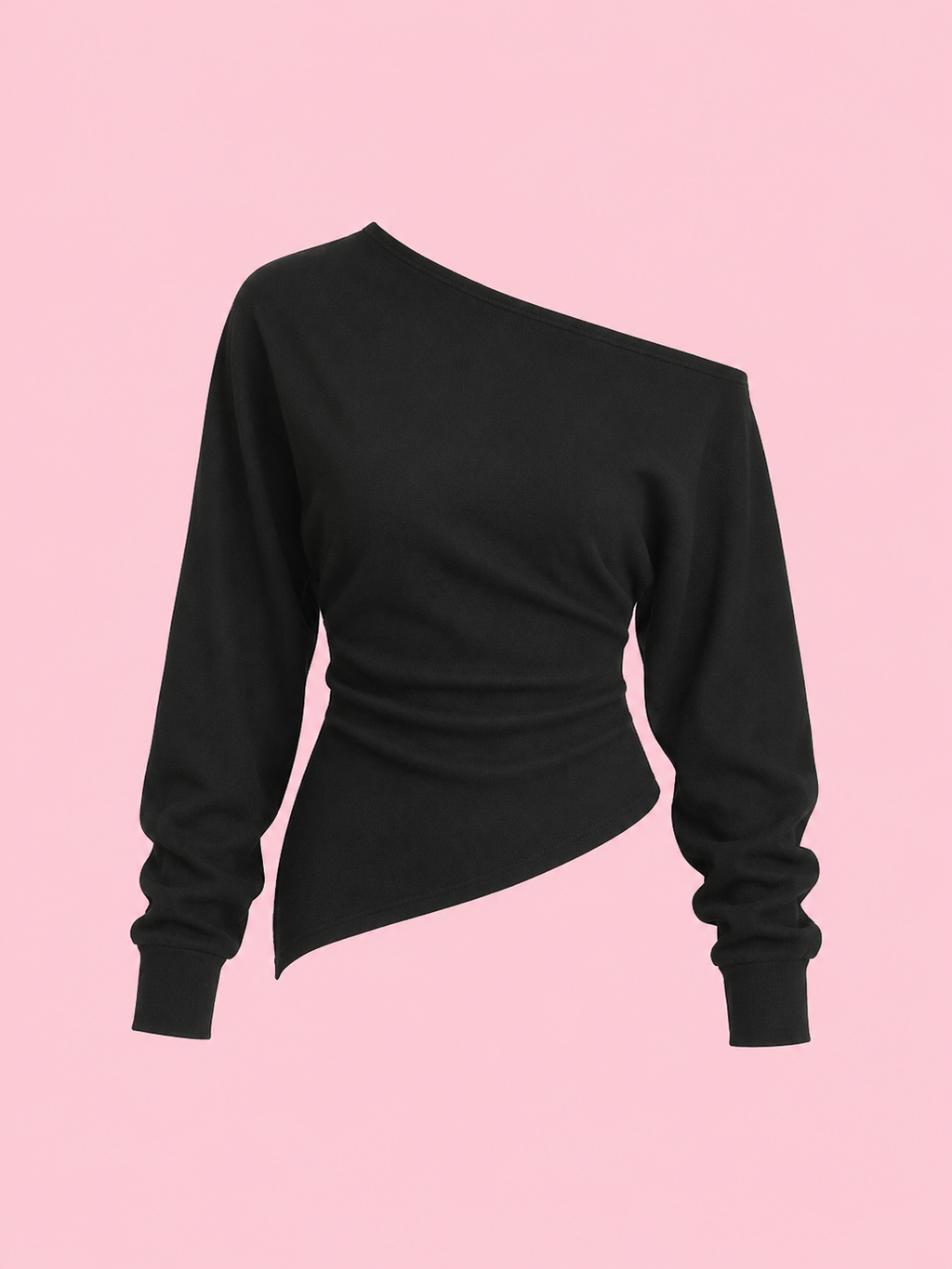 asymmetrical off shoulder long sleeve t-shirt