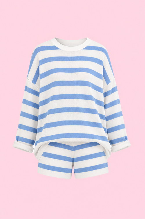 chic color block sweater set