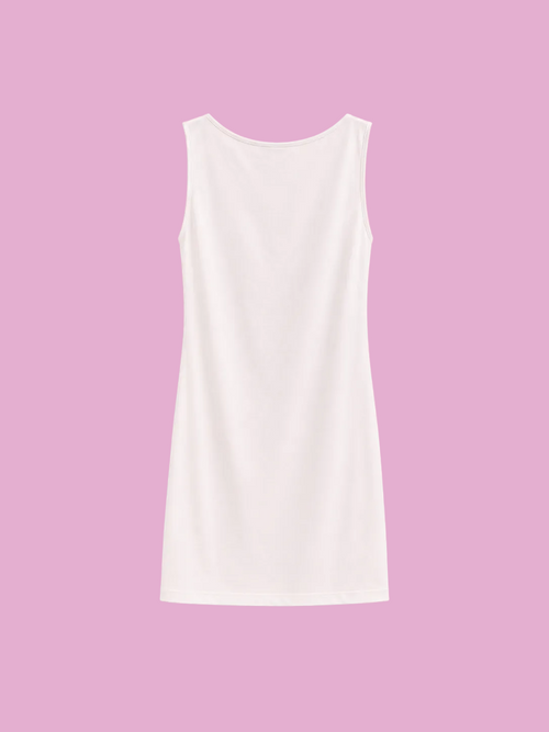 casual sleeveless cowl neck mini dress