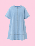 casual short sleeve denim dress