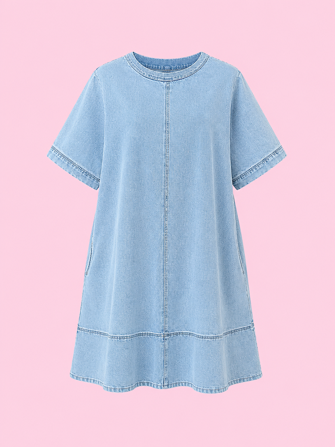 casual short sleeve denim dress