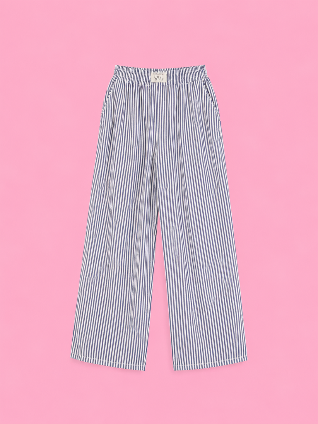 striped high-waisted wide leg pants