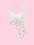 sequin crochet knit cami