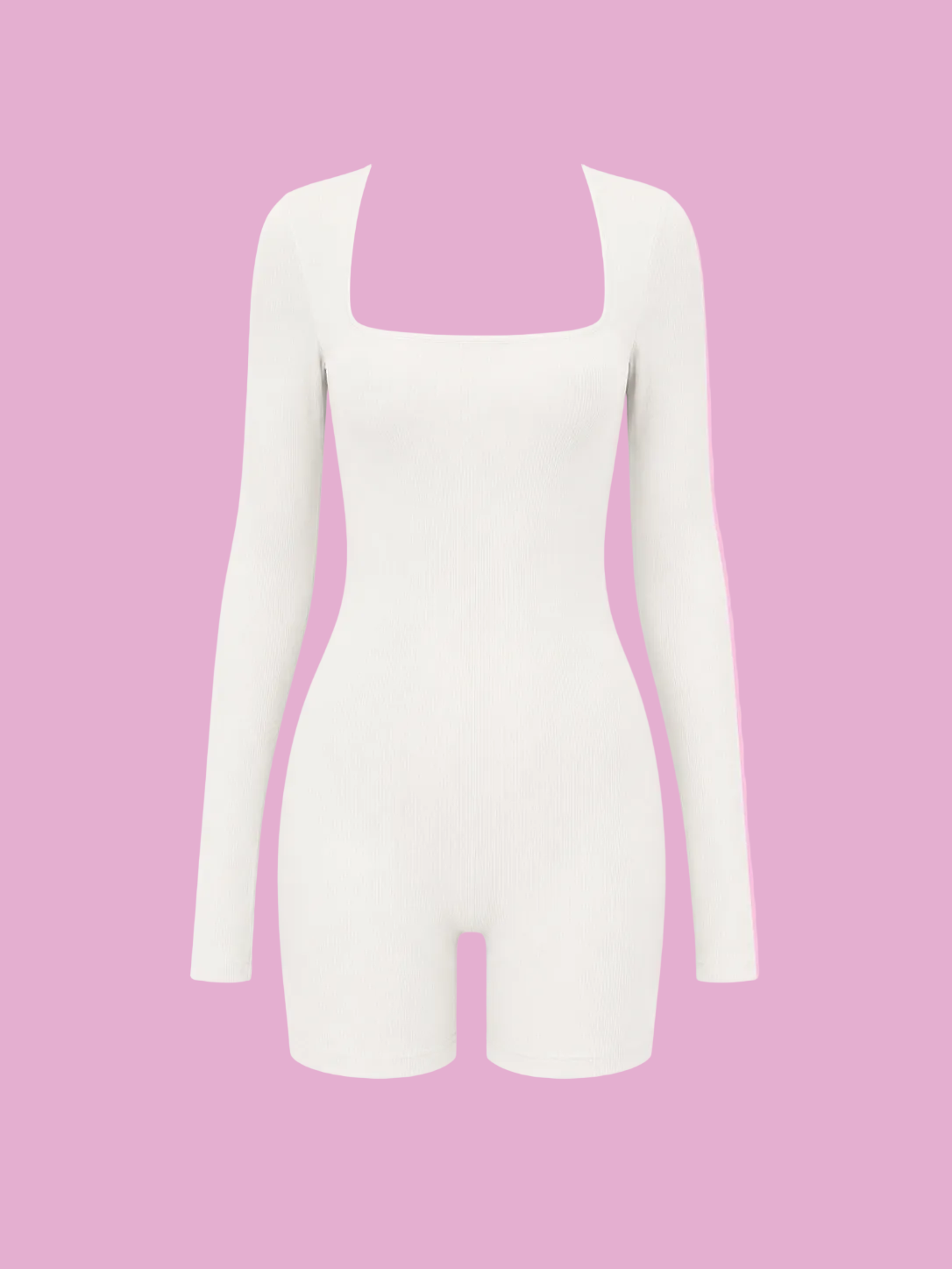 square neck long sleeve active romper