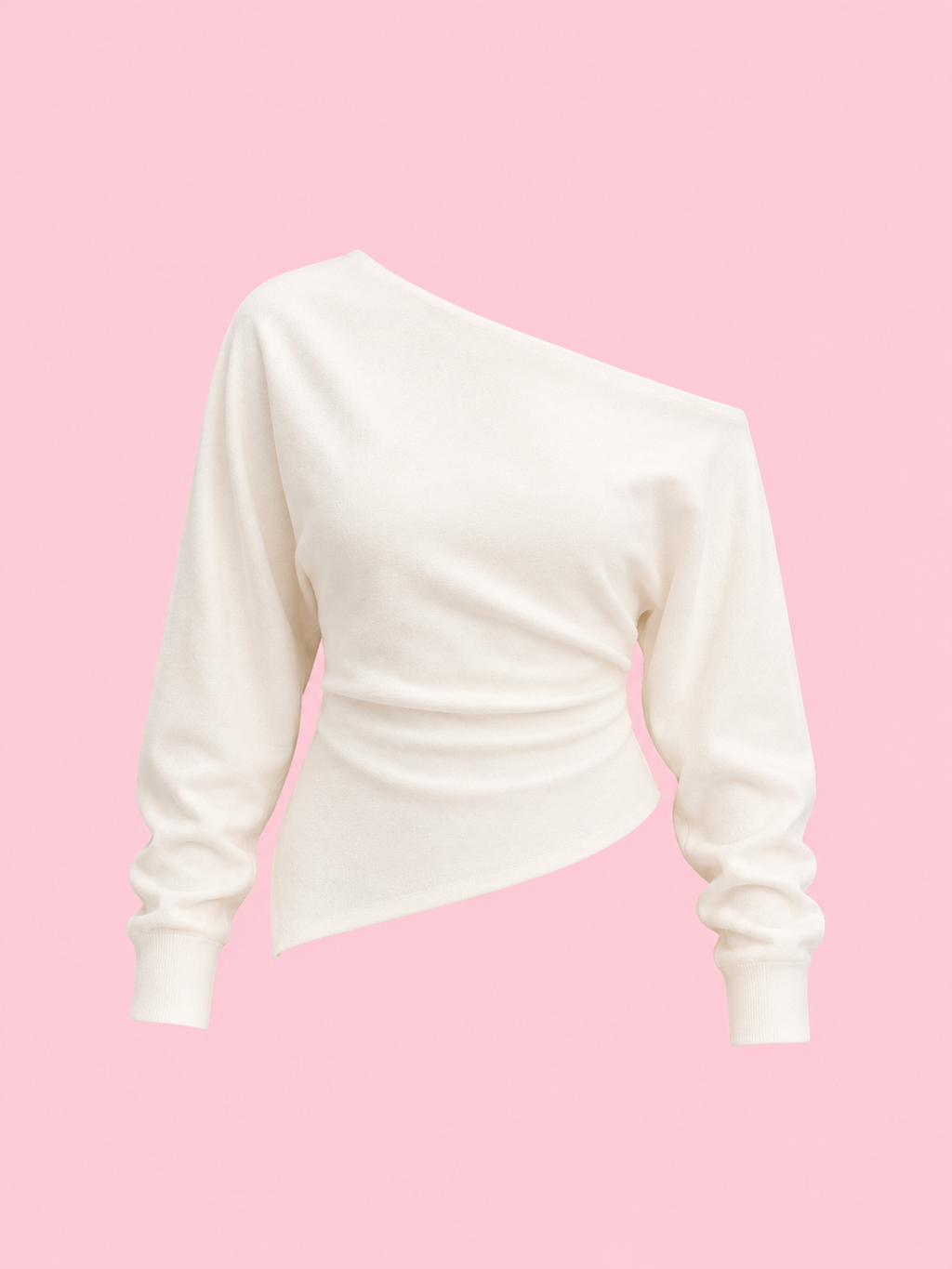 asymmetrical off shoulder long sleeve t-shirt