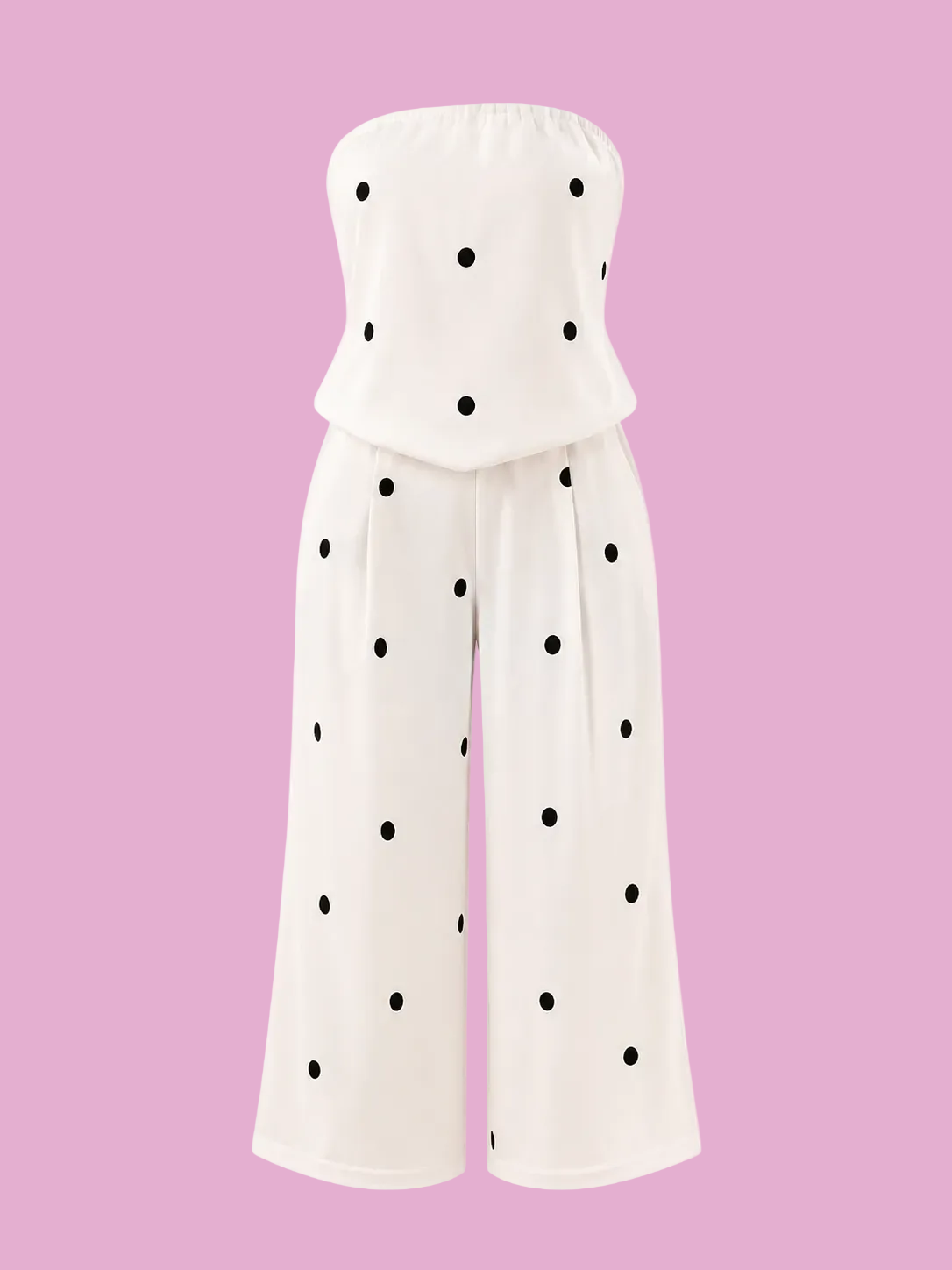 polka dot tube top and pants set