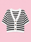 striped button up cardigan