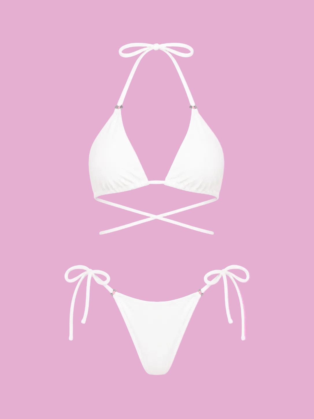 textured halter neck tie side bikini set