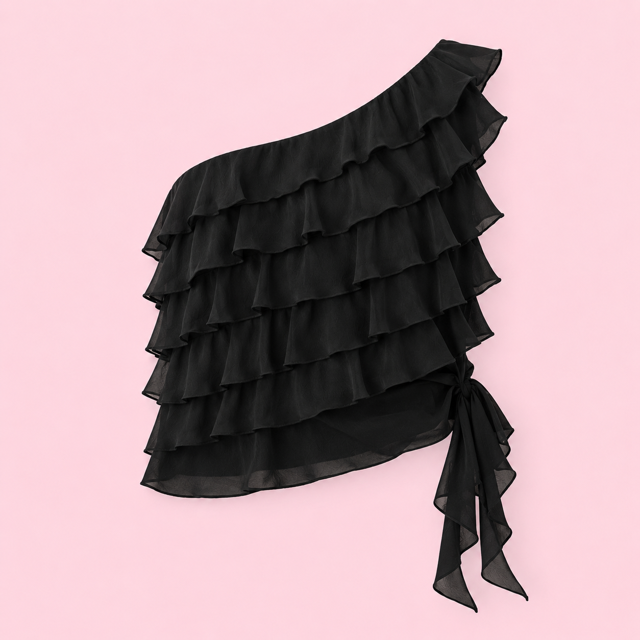 Layered Ruffled One Shoulder Tank