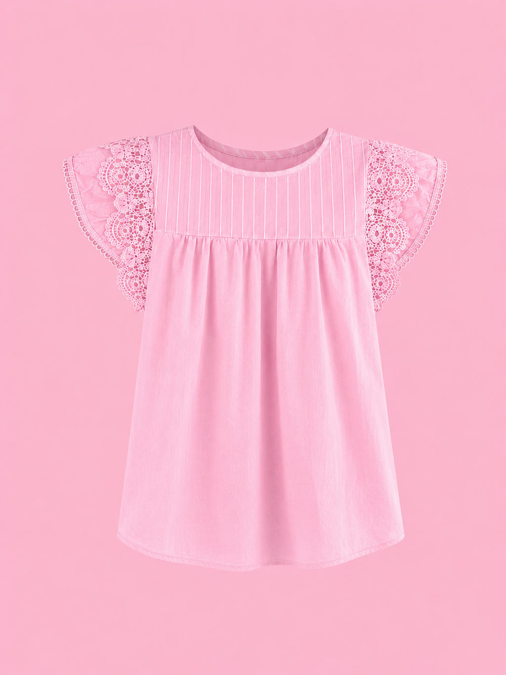 lace flutter sleeve top