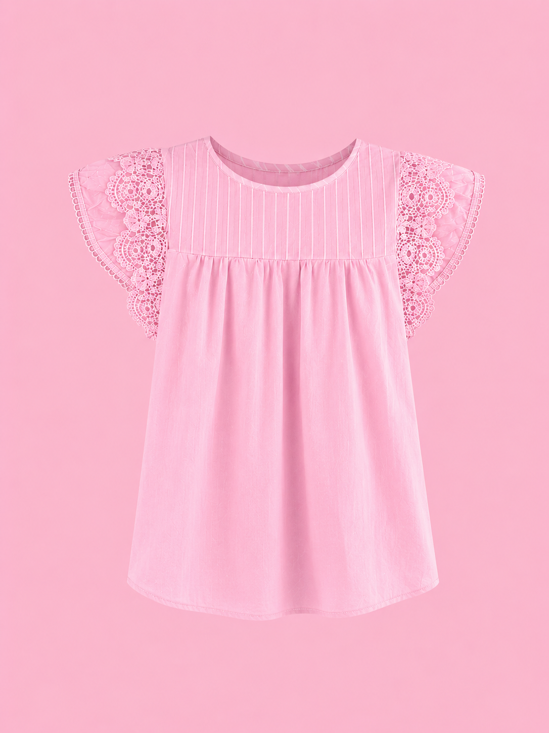 lace flutter sleeve top
