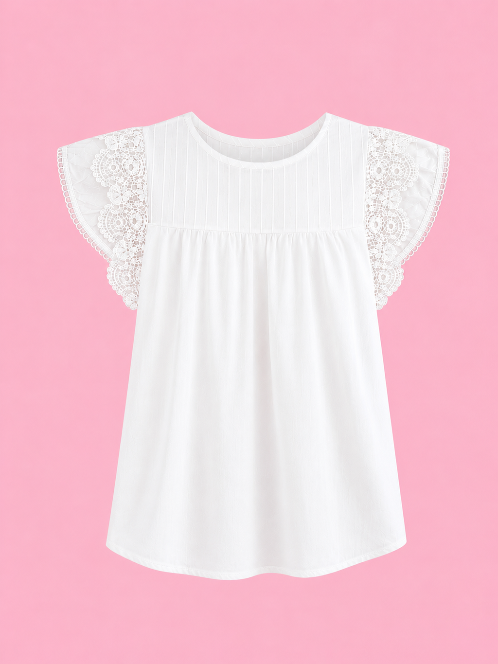 lace flutter sleeve top