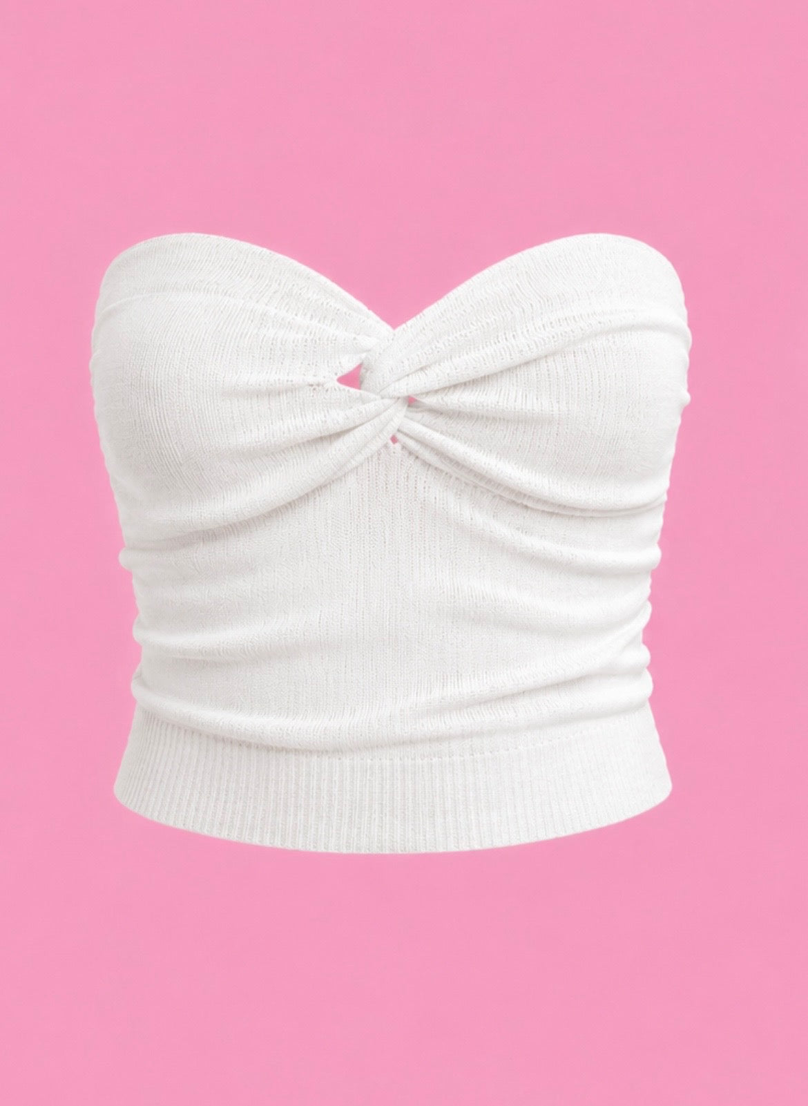 cross knit tube top