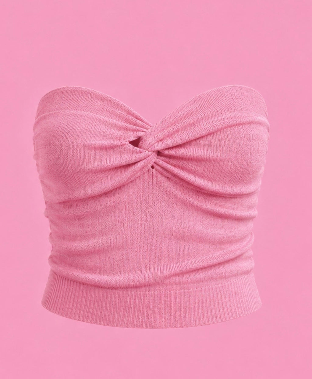 cross knit tube top