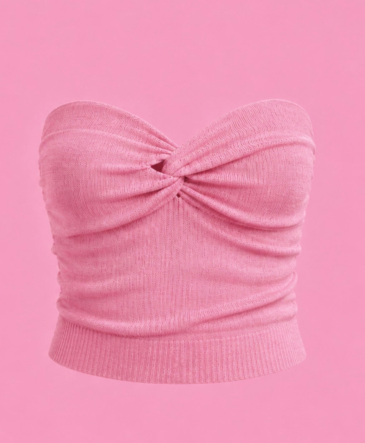 cross knit tube top